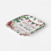 かわいいホッキョクグマのクリスマス1歳の誕生日 ペーパープレート (傾斜あり)