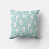 かわいいホッキョクグマのスノーボードパーソナライズされた クッション (裏面)