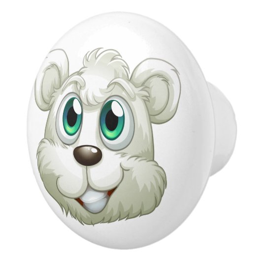 かわいいホッキョクグマのセラミックノブ セラミックノブ (右)