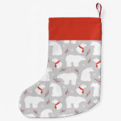 かわいいホッキョクグマのパタパーソナライズされたーン スモールクリスマスストッキング (裏面)