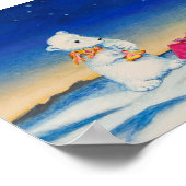 かわいいホッキョクグマのプレゼント ポスター (角)