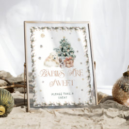 かわいいホッキョクグマのベビーは甘いおごり ポスター