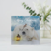 かわいいホッキョクグマの冬のクリスマス シーズンカード (スタンド正面)