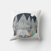 かわいいホッキョクグマの名パーソナライズされた前 クッション (裏面)