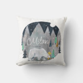 かわいいホッキョクグマの名パーソナライズされた前 クッション (正面)