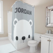 かわいいホッキョクグマの名パーソナライズされた前 シャワーカーテン (インサイチュ)