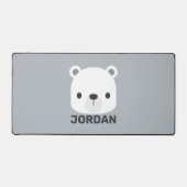 かわいいホッキョクグマの名パーソナライズされた前 デスクマット (正面)