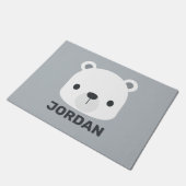 かわいいホッキョクグマの名パーソナライズされた前 ドアマット (アングル)