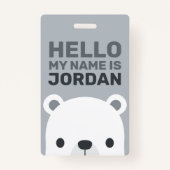 かわいいホッキョクグマの名パーソナライズされた前 バッジ (正面)