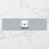 かわいいホッキョクグマの名パーソナライズされた前 ペットボトルラベル (シングルラベル)