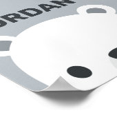 かわいいホッキョクグマの名パーソナライズされた前 ポスター (角)