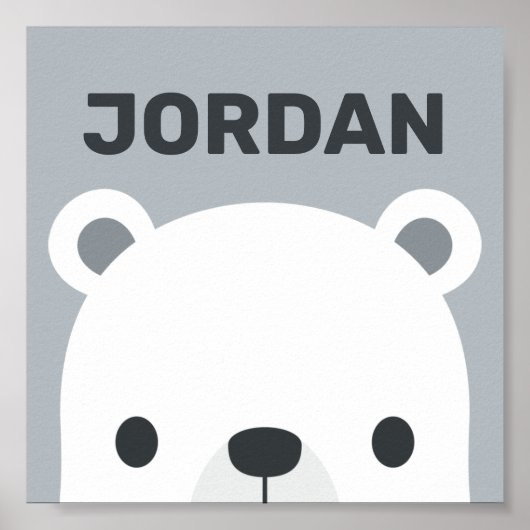 かわいいホッキョクグマの名パーソナライズされた前 ポスター (正面)