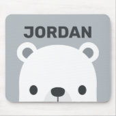 かわいいホッキョクグマの名パーソナライズされた前 マウスパッド (正面)