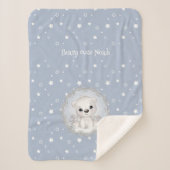 かわいいホッキョクグマの名前ボーイブルーウィンターウォーム シェルパブランケット (正面)