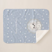 かわいいホッキョクグマの名前ボーイブルーウィンターウォーム シェルパブランケット (正面(横))