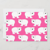 かわいいホッキョクグマの子ども1st誕生日パーティーピンクの女の子 招待状 (裏面)