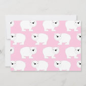 かわいいホッキョクグマの子ども1st誕生日パーティーピンク 招待状 (裏面)