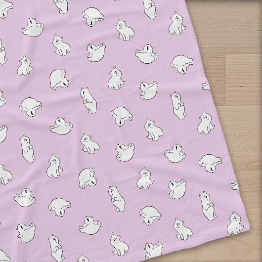 かわいいホッキョクグマの子ども – アイスピンク –  フリースブランケット