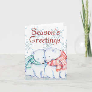 かわいいホッキョクグマの季節のごあいさつクリスマス シーズンカード