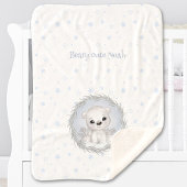 かわいいホッキョクグマの少年の名前冬の暖かいホワイトブルー シェルパブランケット