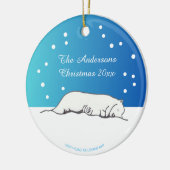 かわいいホッキョクグマの手描きオリジナルアート動物 セラミックオーナメント (左)