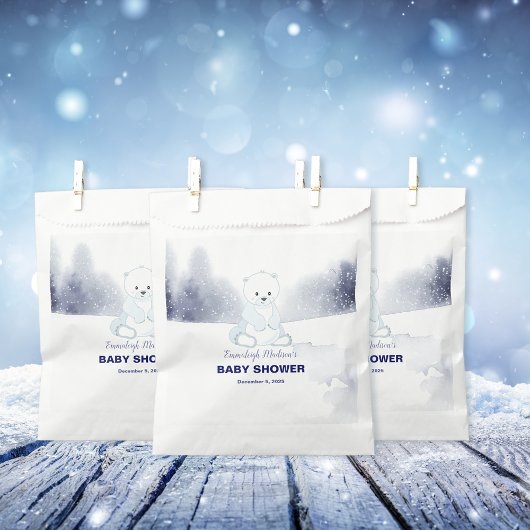 かわいいホッキョクグマの赤ちゃんシャワー フェイバーバッグ