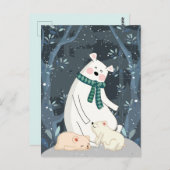 かわいいホッキョクグマはがき ポストカード (正面/裏面)