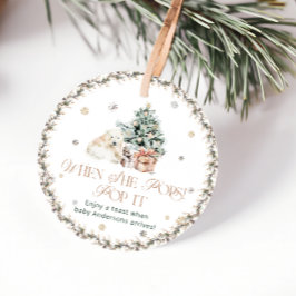 かわいいホッキョクグマポップ・アートのがポップの赤ちゃんシャワー フェイバータグ