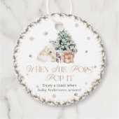 かわいいホッキョクグマポップ・アートのがポップの赤ちゃんシャワー フェイバータグ (正面)