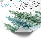 かわいいホッキョクグマ冬の誕生日時間カプセルサイン ポスター (角)