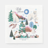 かわいいホッキョクグマ冬の赤ちゃんシャワー スタンダードランチョンナプキン (正面)