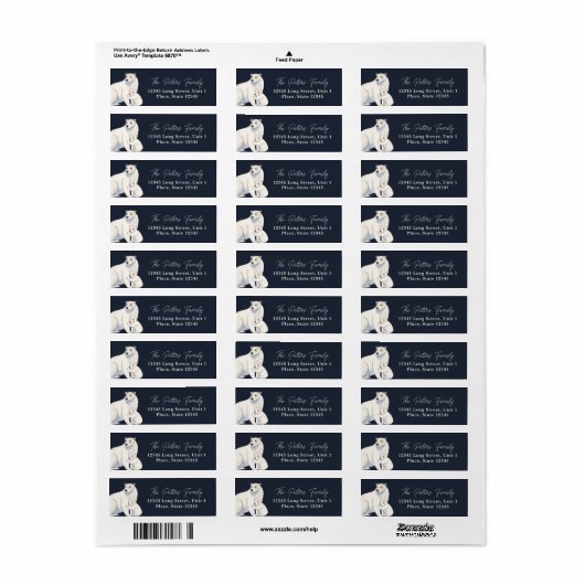 かわいいホッキョクグマ冬の赤ちゃんシャワー ラベル (フルシート)