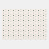 かわいいホッキョクグマ動物の水彩緑と白 ラッピングペーパーシート (正面3)