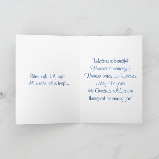 かわいいホッキョクグマ家族の雪の冬のクリスマス シーズンカード (内部)