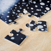 かわいいホッキョクグマ家族の雪の冬のクリスマス ジグソーパズル (側面)