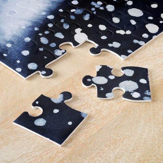 かわいいホッキョクグマ家族の雪の冬のクリスマス ジグソーパズル (側面)