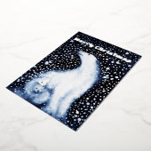 かわいいホッキョクグマ家族の雪の冬のクリスマス 箔シーズンカード (回転した状態)