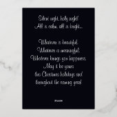 かわいいホッキョクグマ家族の雪の冬のクリスマス 箔シーズンカード (裏面)