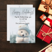 かわいいホッキョクグマ幸せな休日ウィンターウォーター色 シーズンカード