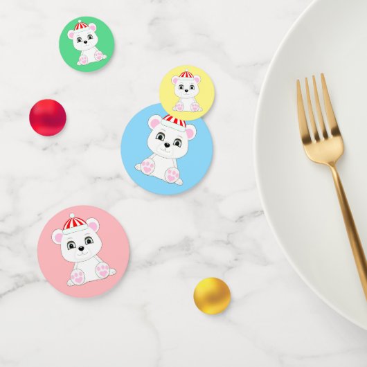 かわいいホッキョクグマ数々のの色 コンフェッティ (グループ)