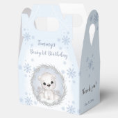 かわいいホッキョクグマ男の子ウィンターブルー1st誕生日 フェイバーボックス (オープン)