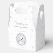 かわいいホッキョクグマ白い冬の男の子の赤ちゃんシャワー フェイバーボックス (オープン)