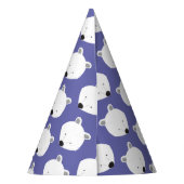 かわいいホッキョクグマ紫の動物 パーティーハット (裏面)