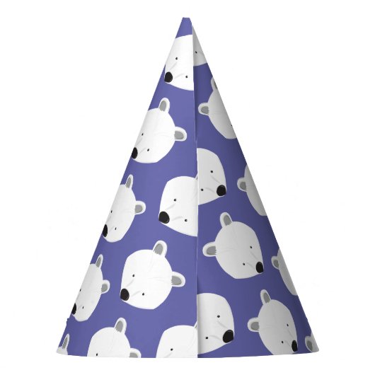 かわいいホッキョクグマ紫の動物 パーティーハット (裏面)