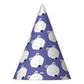 かわいいホッキョクグマ紫の動物 パーティーハット (左)