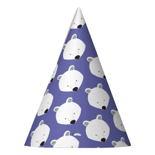 かわいいホッキョクグマ紫の動物 パーティーハット (左)