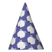 かわいいホッキョクグマ紫の動物 パーティーハット (右)