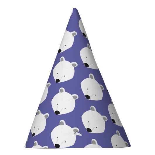 かわいいホッキョクグマ紫の動物 パーティーハット (右)