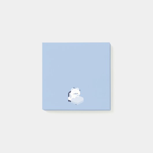 かわいいホッキョクグマ茶色 ポストイット (正面)