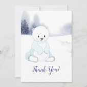 かわいいホッキョクグマ赤ちゃんシャワーありがとう サンキューカード (正面)